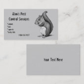 害虫駆除: 鉛筆のリス: ビジネス 名刺 (正面/裏面)