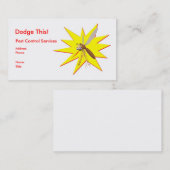 害虫駆除 – 黄色の火花とカおもしろいモート 名刺 (正面/裏面)