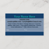 害虫Control.Exterminator.Animalのトラップ。カスタマイズ可能 紹介カード (裏面)
