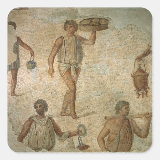 宴会の準備、大理石の破片、李 スクエアシール (正面)