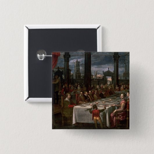 宴会の結婚 缶バッジ (正面&裏面)