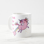 家おもしろいから働くMug Unicorn Madness コーヒーマグカップ (正面左)