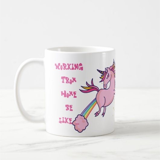 家おもしろいから働くMug Unicorn Madness コーヒーマグカップ (左)