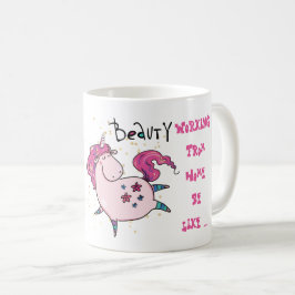 家おもしろいから働くMug Unicorn Madness コーヒーマグカップ