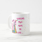 家おもしろいから働くMug Unicorn Madness コーヒーマグカップ (正面左)