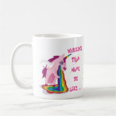 家おもしろいから働くMug Unicorn Madness コーヒーマグカップ (左)
