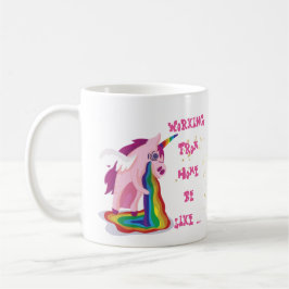 家おもしろいから働くMug Unicorn Madness コーヒーマグカップ