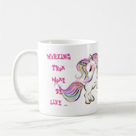 家おもしろいから働くMug Unicorn Madness コーヒーマグカップ