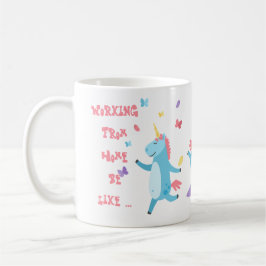家おもしろいから働くMug Unicorn Madness コーヒーマグカップ