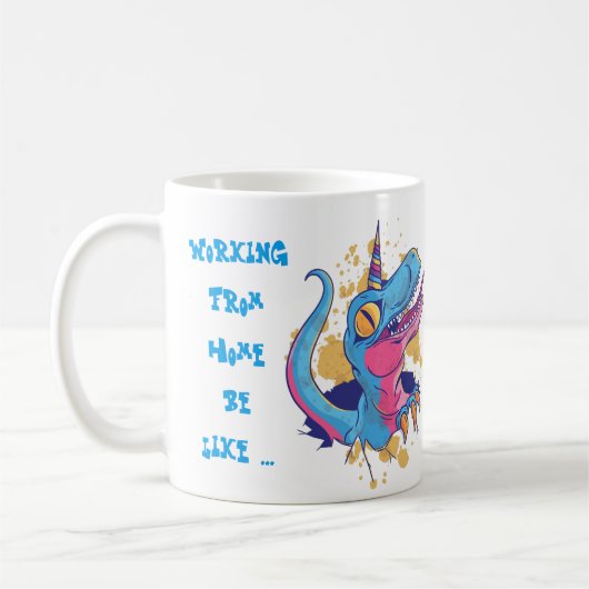 家おもしろいから働くMug Unicorn Madness コーヒーマグカップ (左)
