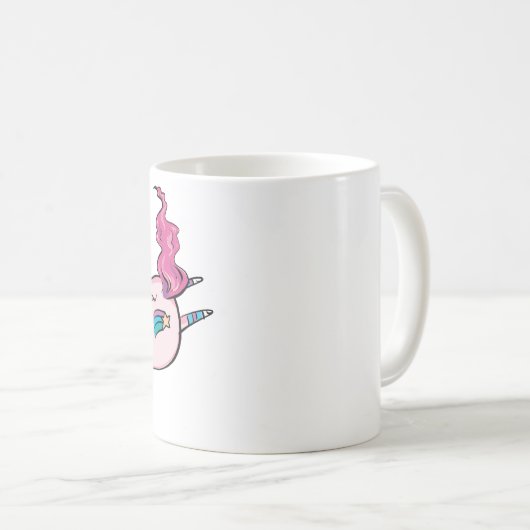 家おもしろいから働くMug Unicorn Madness コーヒーマグカップ (正面右)