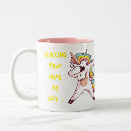 家おもしろいから働くMug Unicorn Madness ツートーンマグカップ