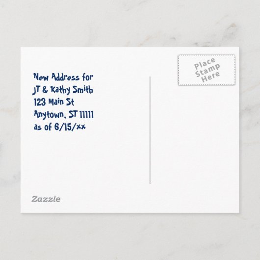 家おもしろいの住所の幽霊のよく出る変更 案内ポストカード (裏面)