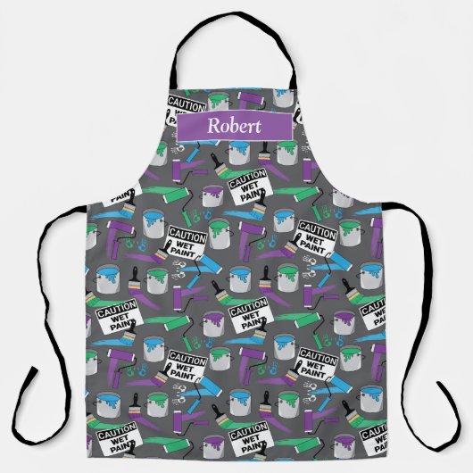 家おもしろいの画家と装飾家パーソナライズされた エプロン (正面)
