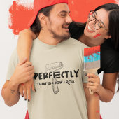 家おもしろいの画家ローラーとラ絵を描イト Tシャツ