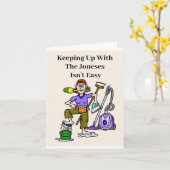 家おもしろい主婦の日グリーティングカード カード (黄色い花)