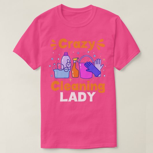 家おもしろい主婦熱狂する清掃係 Tシャツ (デザイン正面)