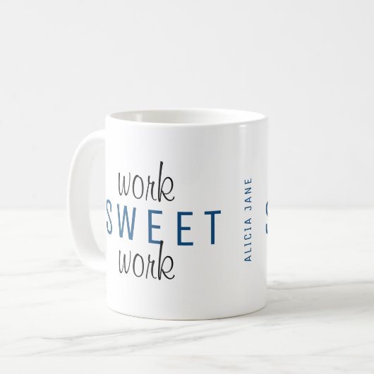 家おもしろい内仕事の仕事の甘い仕事タイポグラフィ コーヒーマグカップ (正面左)
