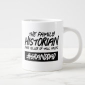 家おもしろい族の歴史家…ハッシュタグおじいちゃん ジャンボコーヒーマグカップ (右)