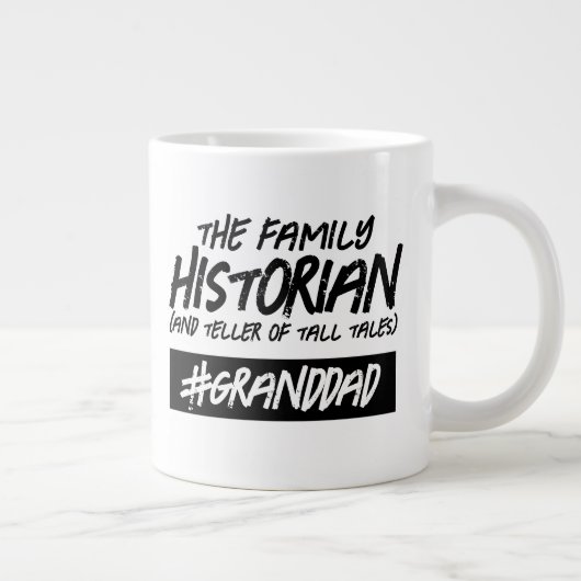 家おもしろい族の歴史家…ハッシュタグおじいちゃん ジャンボコーヒーマグカップ (右)