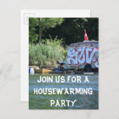 家おもしろい温暖化パーティー インビテーションポストカード (正面/裏面)