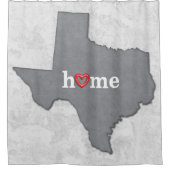 家およびハートのテキサス州の地図 シャワーカーテン (正面)