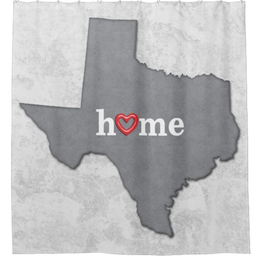 家およびハートのテキサス州の地図 シャワーカーテン (正面)