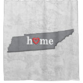 家およびハートのテネシー州の地図 シャワーカーテン (正面)