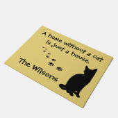 家および猫のカスタム ドアマット (アングル)