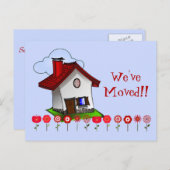 家お洒落と花"引っ越しました"はがき 案内ポストカード (正面/裏面)