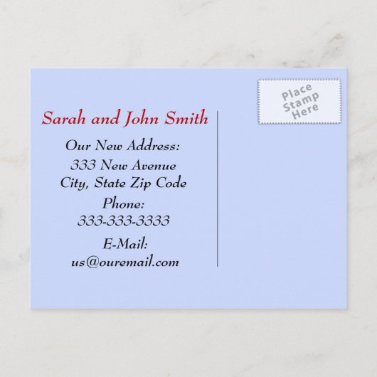 家お洒落と花"引っ越しました"はがき 案内ポストカード (裏面)