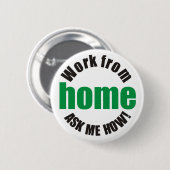 家からの仕事は私にいかにボタンのバッジ尋ねます 缶バッジ (正面&裏面)