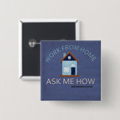 家からの仕事は、私にいかにボタン尋ねます 缶バッジ (正面&裏面)