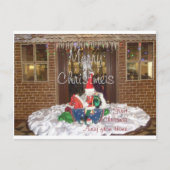 家から遠くになメリークリスマスの休日はAをインスパイア シーズンポストカード (正面)