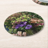 家かわいらしやオフィス用のコースターの花 ラウンドペーパーコースター (アングル)