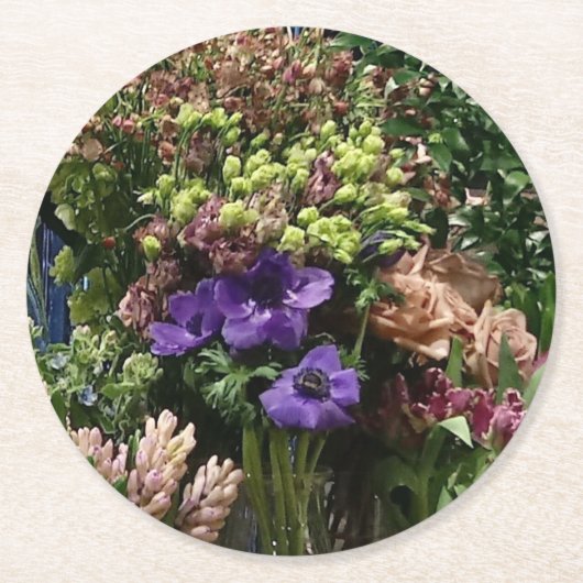 家かわいらしやオフィス用のコースターの花 ラウンドペーパーコースター (正面)