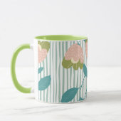 家かわいらし族の植物色と緑の色 マグカップ (左)