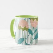 家かわいらし族の植物色と緑の色 マグカップ (正面左)