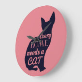 家ごとに猫が必要だ ラージ壁時計 (傾斜)