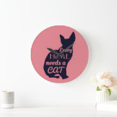 家ごとに猫が必要だ ラージ壁時計 (ホーム)