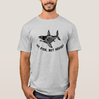 家ではなく魚をさばけ おもしろフィッシング ユーモア サメ ダッド Tシャツ