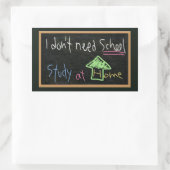 家で学校や勉強は要らない 長方形シール (バッグ)