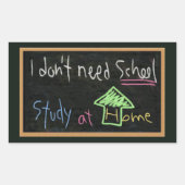家で学校や勉強は要らない 長方形シール (正面)