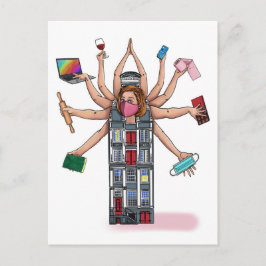 「家で尋ねる」 ポストカード