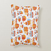 家とのシームレスな模様。かわいい町の建築 アクセントクッション (裏面(縦))