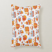 家とのシームレスな模様。かわいい町の建築 アクセントクッション (正面(垂直))