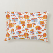 家とのシームレスな模様。かわいい町の建築 アクセントクッション (裏面)