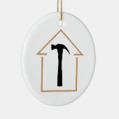 家とハンマー セラミックオーナメント (右)