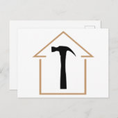 家とハンマー ポストカード (正面/裏面)