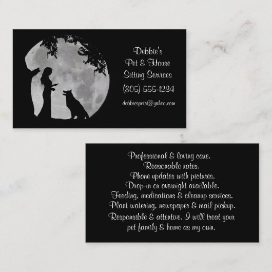 家とペットの座り 名刺 (正面/裏面)